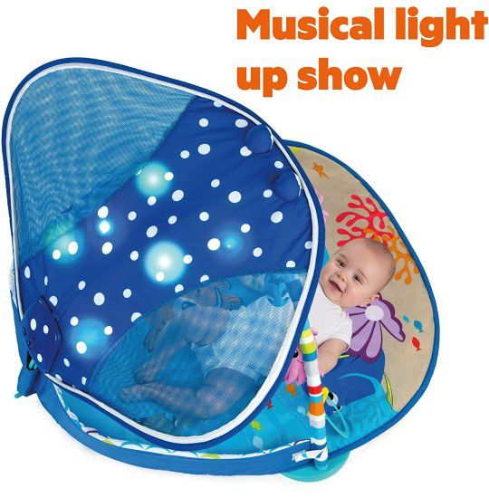 Bright Starts Disney Baby Finding Nemo Mr. Ray Ocean Lights & Music Gym, Ages Newborn +

