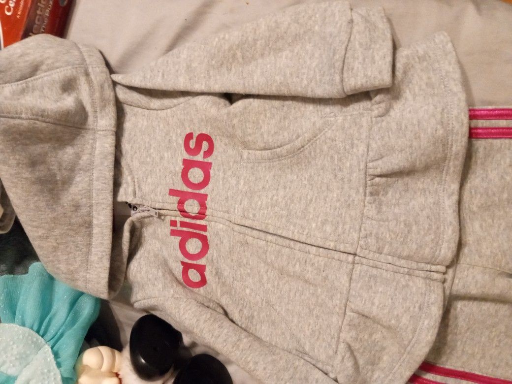 Adidas Two Piece Sweatshirt Hoodie And Pants Girls Size 12 Months