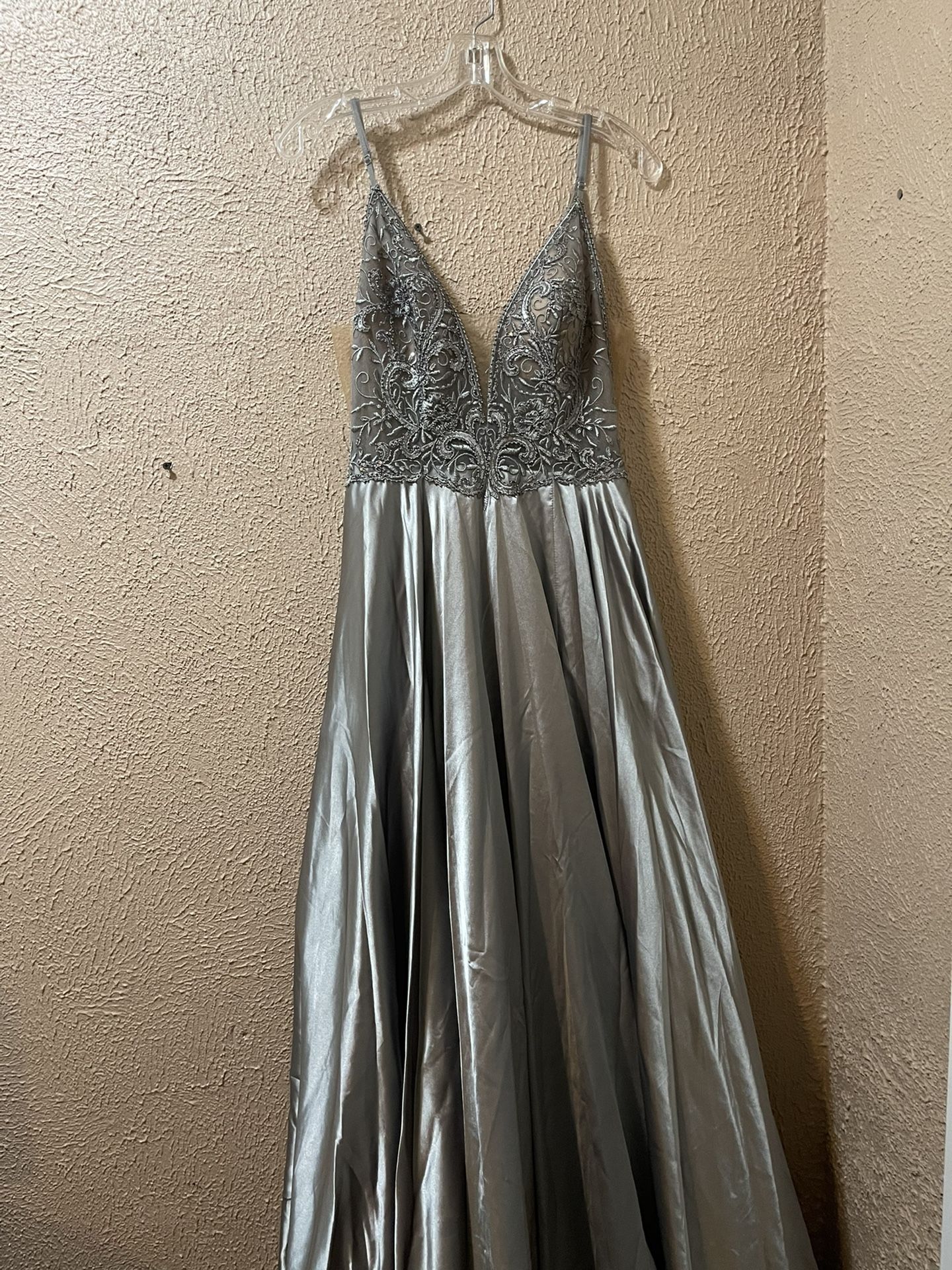 A-line Silver/ Pewter Dress
