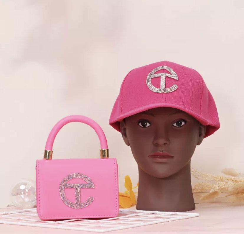 Pink Telfar Hat And Purse