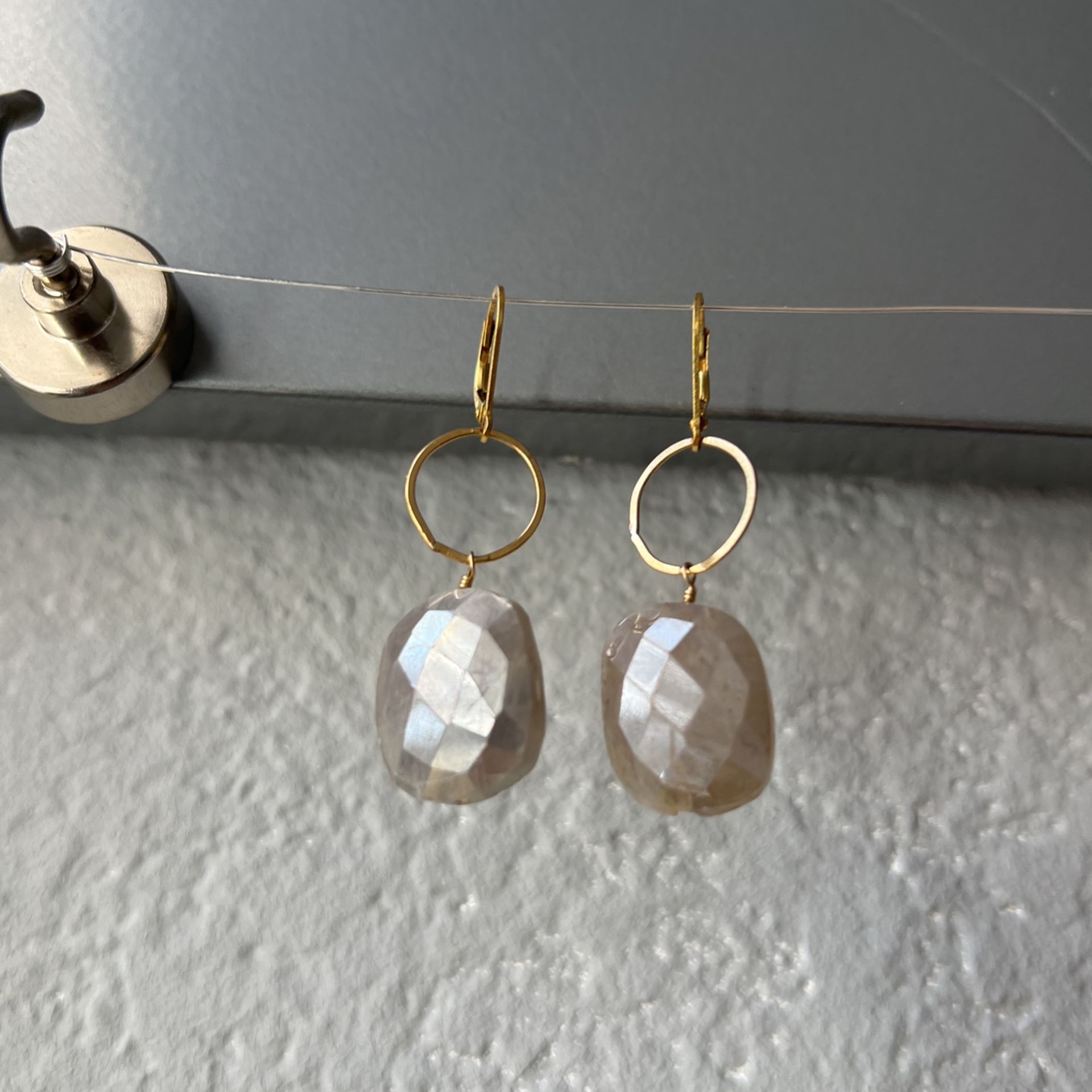 Grey Moonstone Earrings Handmade By Me