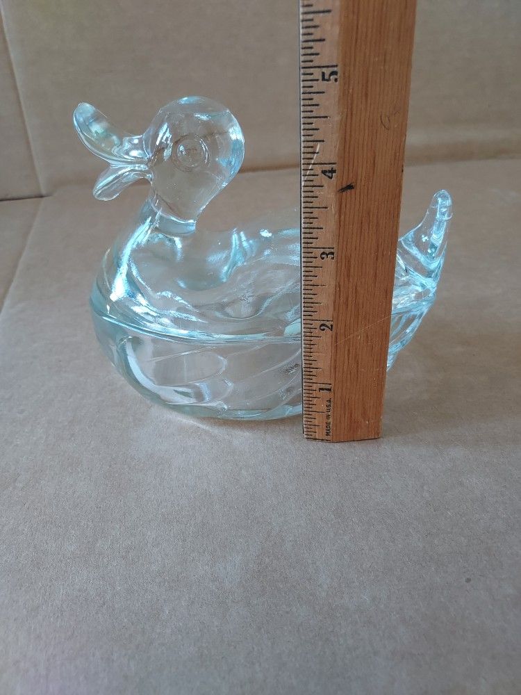 Carnival Ware Glass Duck Candy Dish