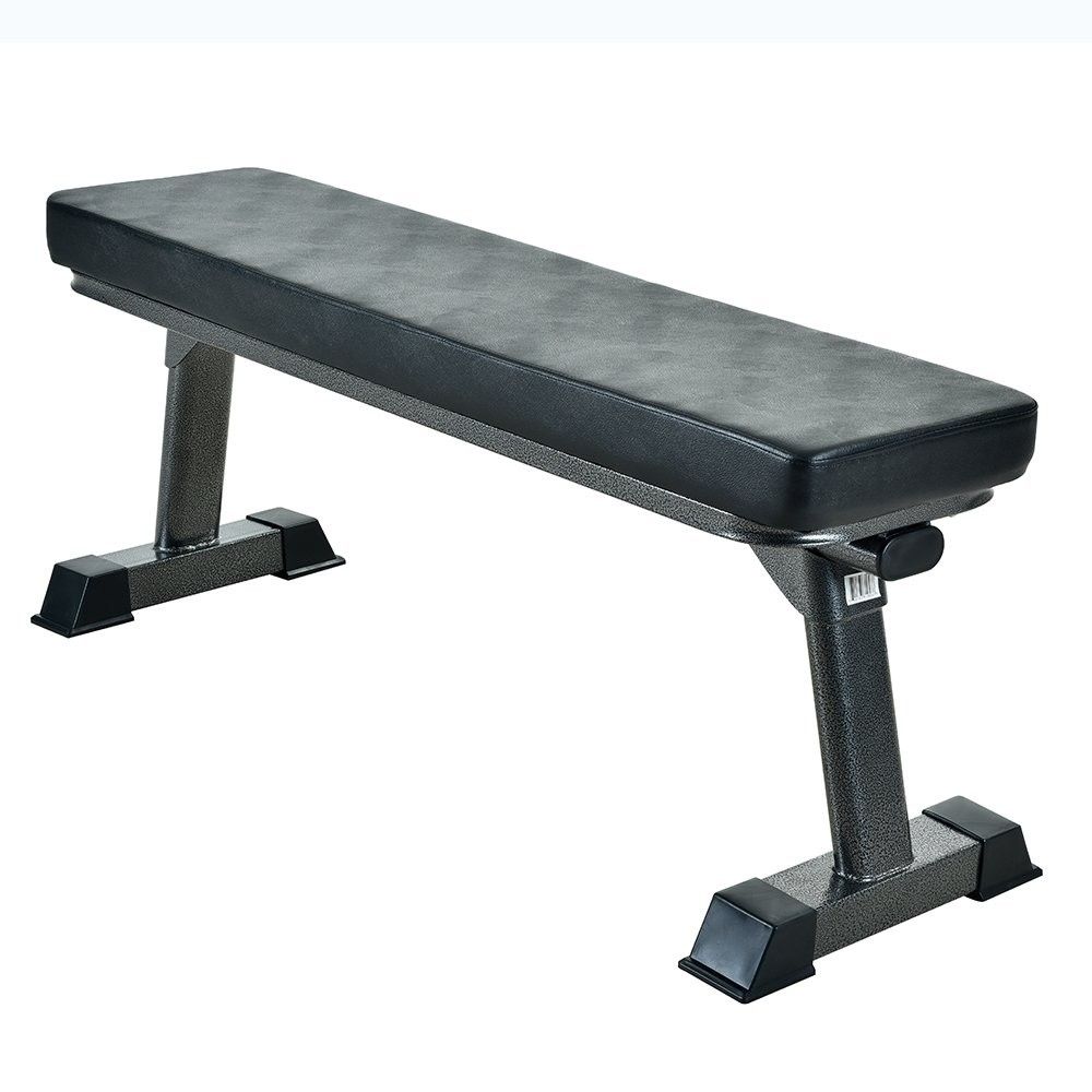 Foldable Flat Bench for Multi-Purpose Weight Training and Ab Exercises (Black)