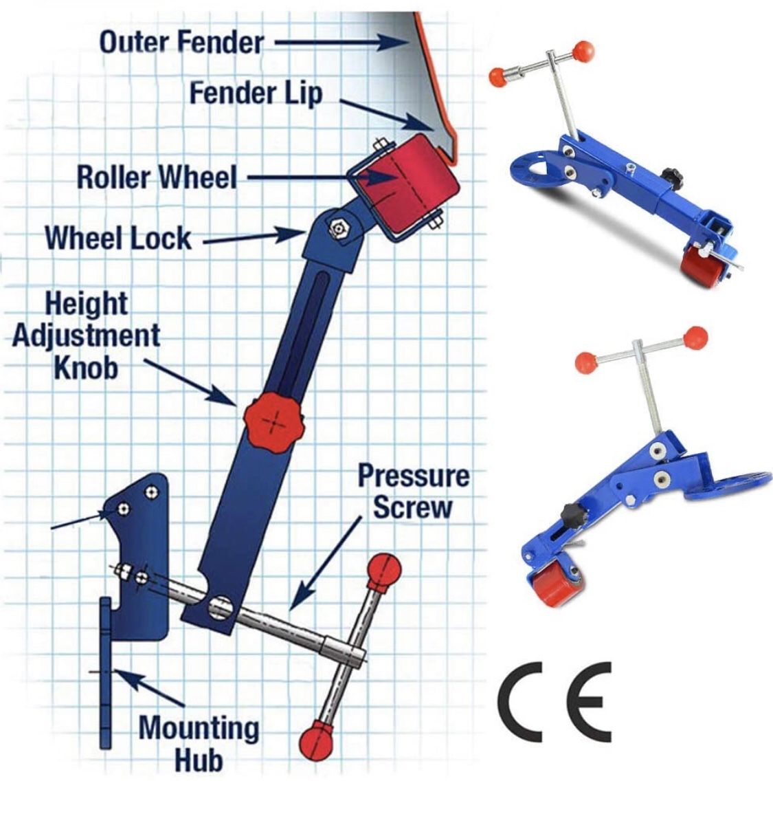 Fender Roller Tool Reforming Extending Auto Body Wheel Arch Roller Lip Flaring - Brand New In The Box