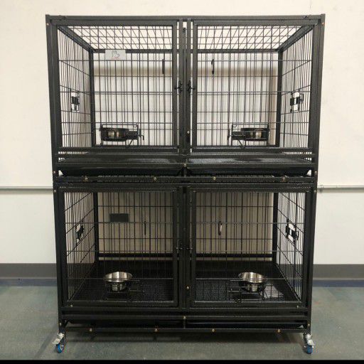 🐶NEW🐶 Heavy Duty⚡ Stackable Dog Kennels With Divider⚡🐶🐺⚡🐶🐺⚡🐶🐺‼️