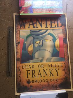 One piece Anime Franky Wanted Poster  Thumbnail