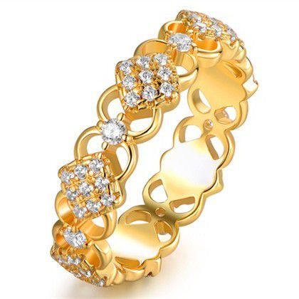 "Noble Gemstones Around Eternity Zircon Vintage Luxury Ring for Women, PD486
 