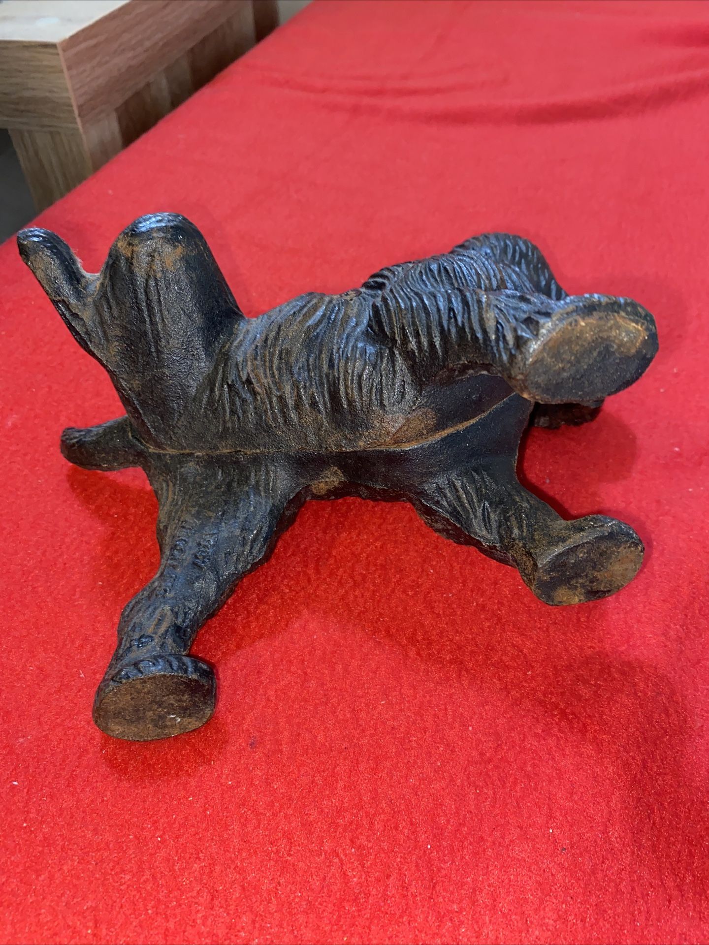 Vintage Cast Iron Peeing Scottish Terrier Dog Door Stop - Bookend.