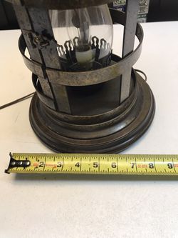 Large Vintage Lantern Style Lamp With Flicker Bulb Thumbnail