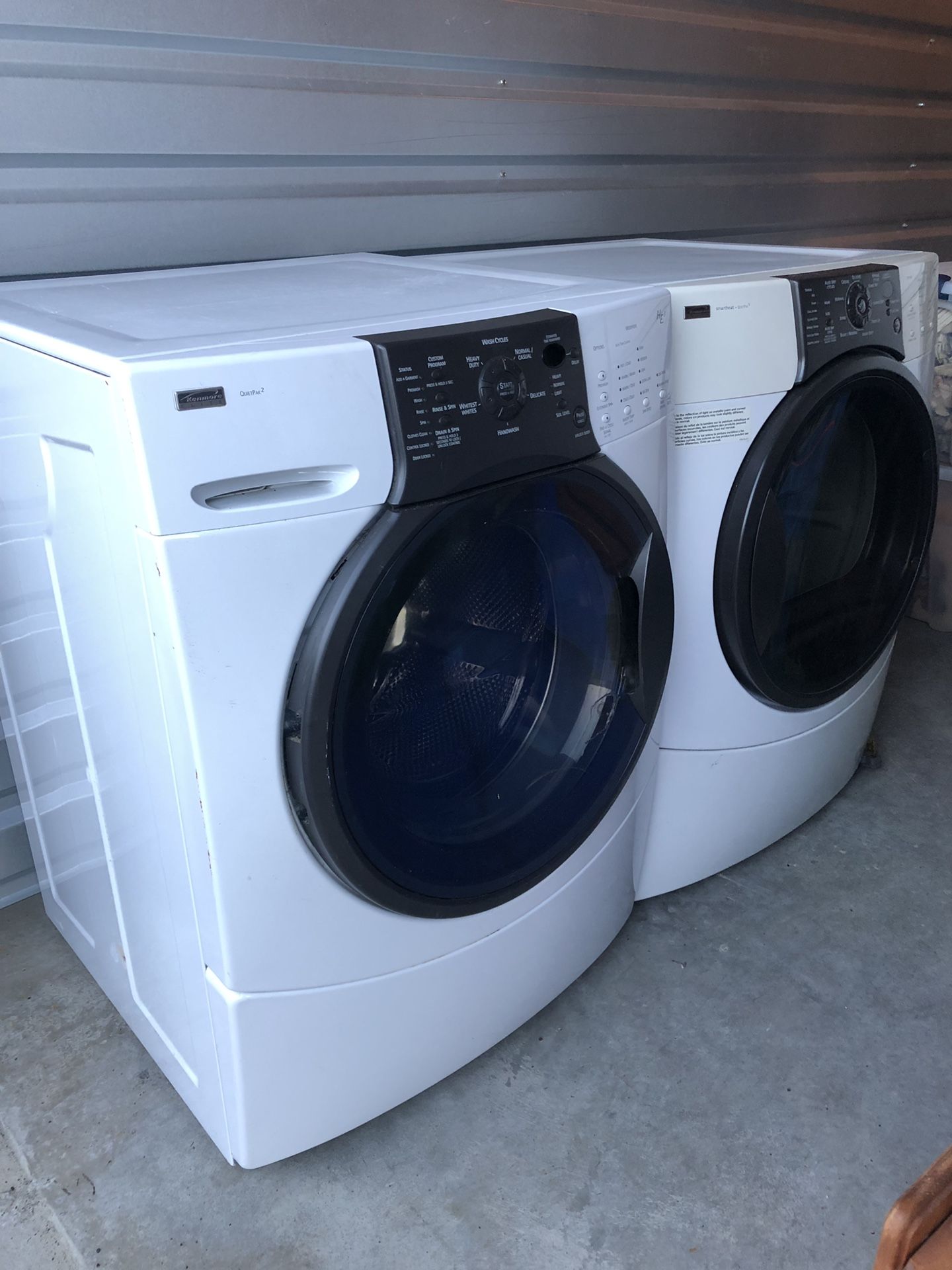Kenmore front loader Washer and Dryer, front load, used in good condition for Sale in Bonney