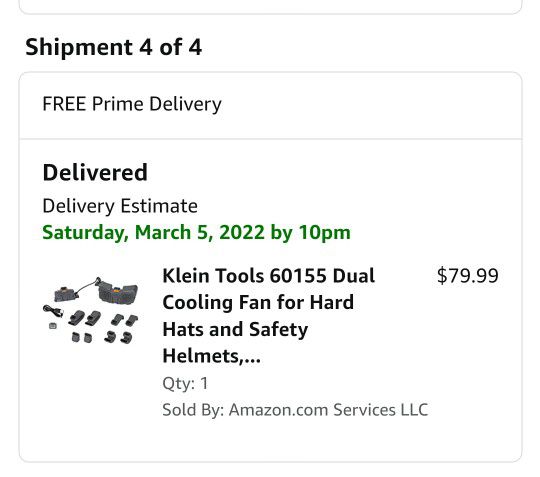 Hard Hat / Safety Helmet Cooling Fan. (Klien)