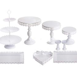 Wedding And Party  Cake Stand And Pastry Trays 9pcs Thumbnail