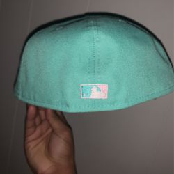 Atlanta Braves Hat Mint Green and Pink Thumbnail