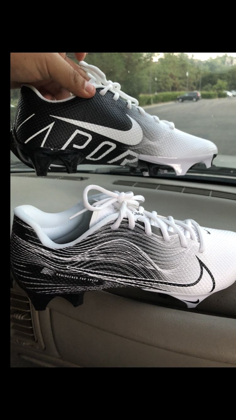 Mens Black White Nike Vapor Football Cleats Size 8