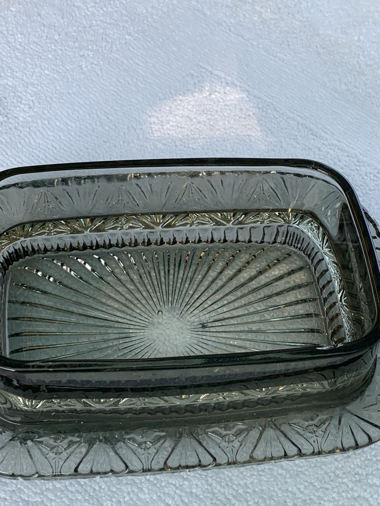 Glass butter dish
