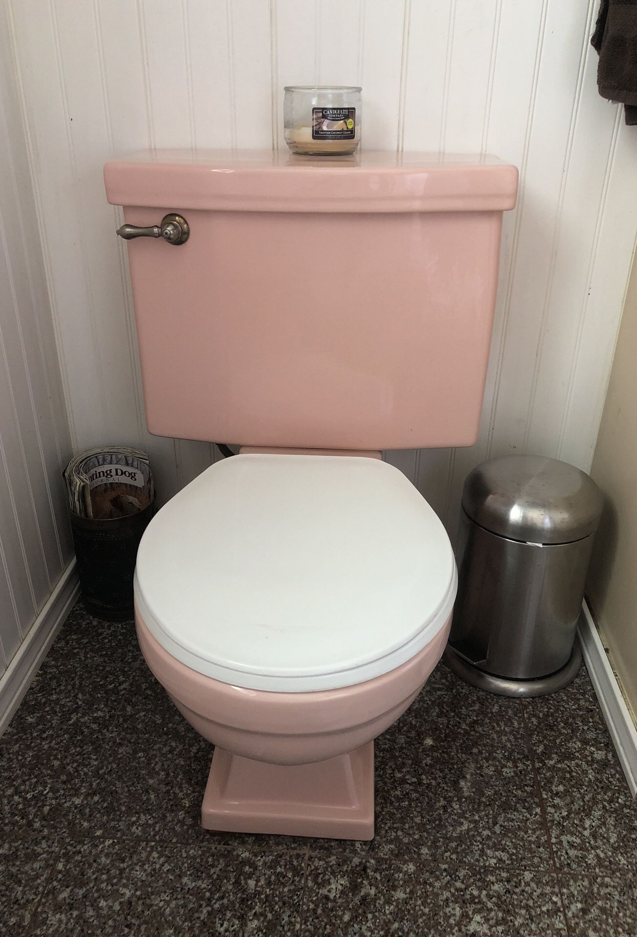 1950s Vintage pink bathroom fixtures. Bath tub toilet and sink. Bathtub is 4ft by 3 ft 9 inches