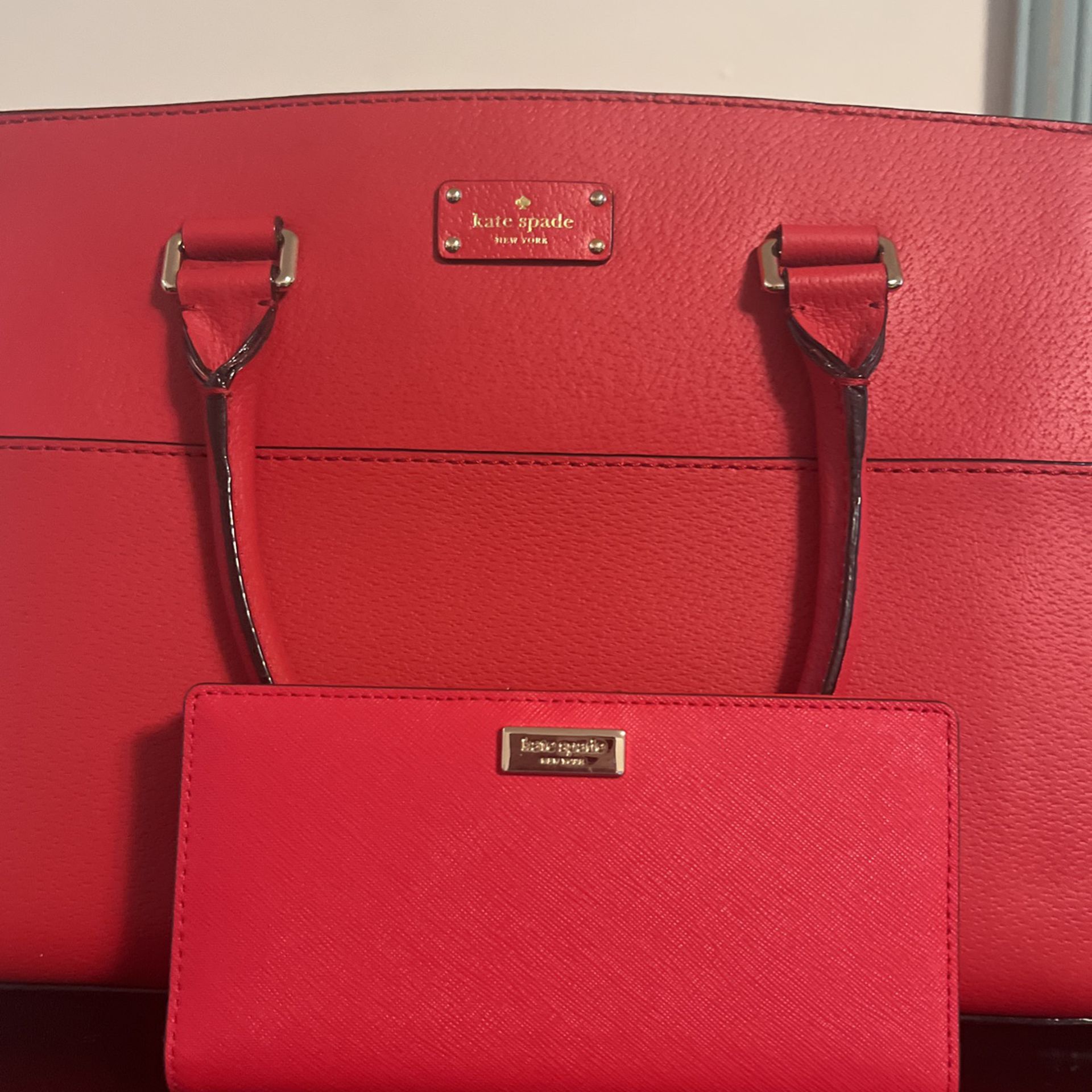 New With Tags Kate Spade Red Purse And Wallet 
