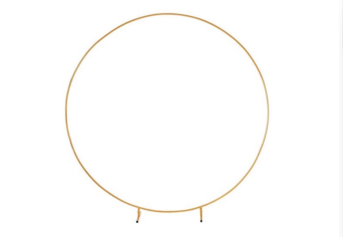 LANGXUN 7.2ft Gold Metal Round Balloon Arch kit