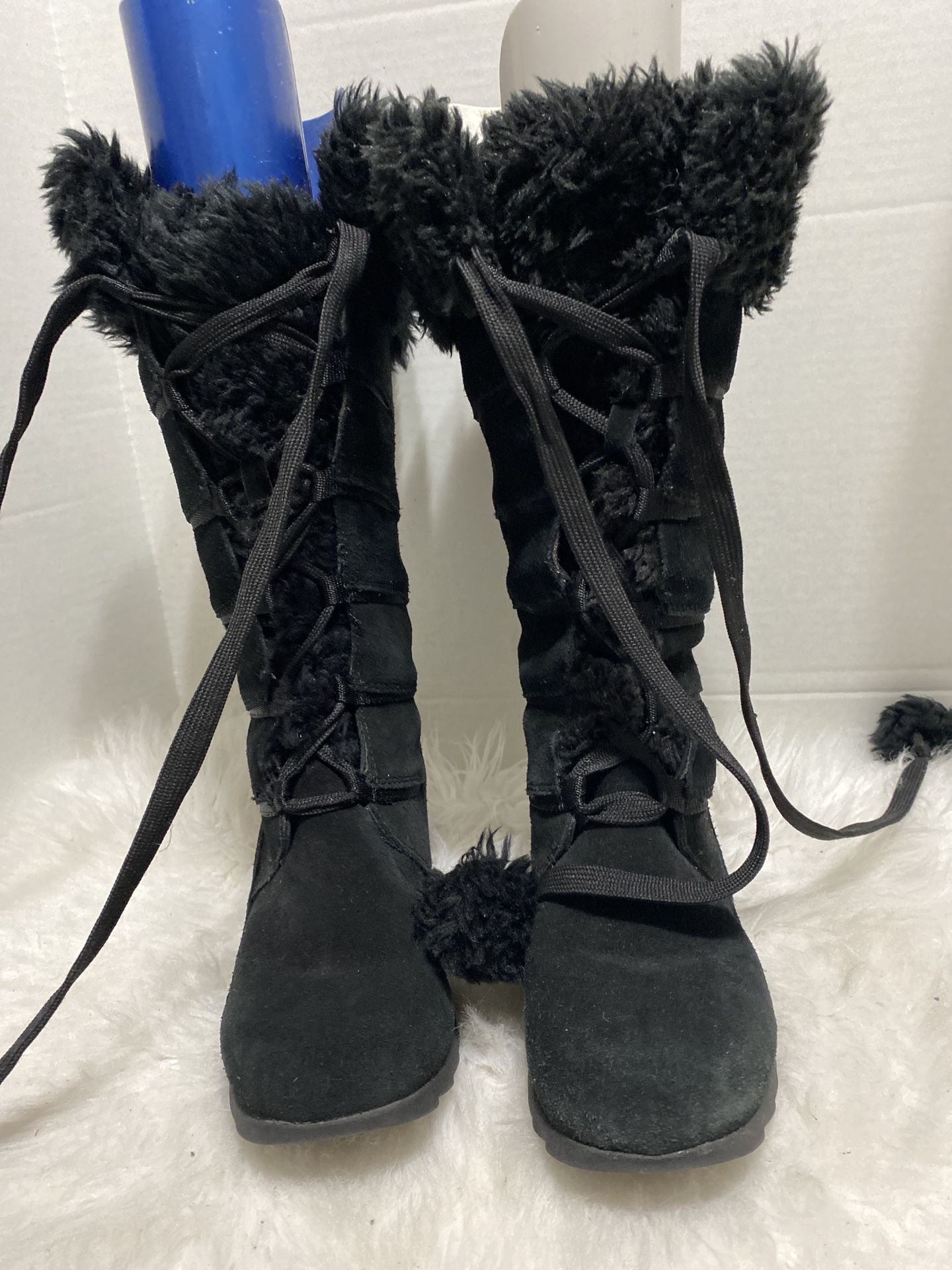 Sporto Waterproof Chelsea Fur Black Boots Women’s Size 6.5