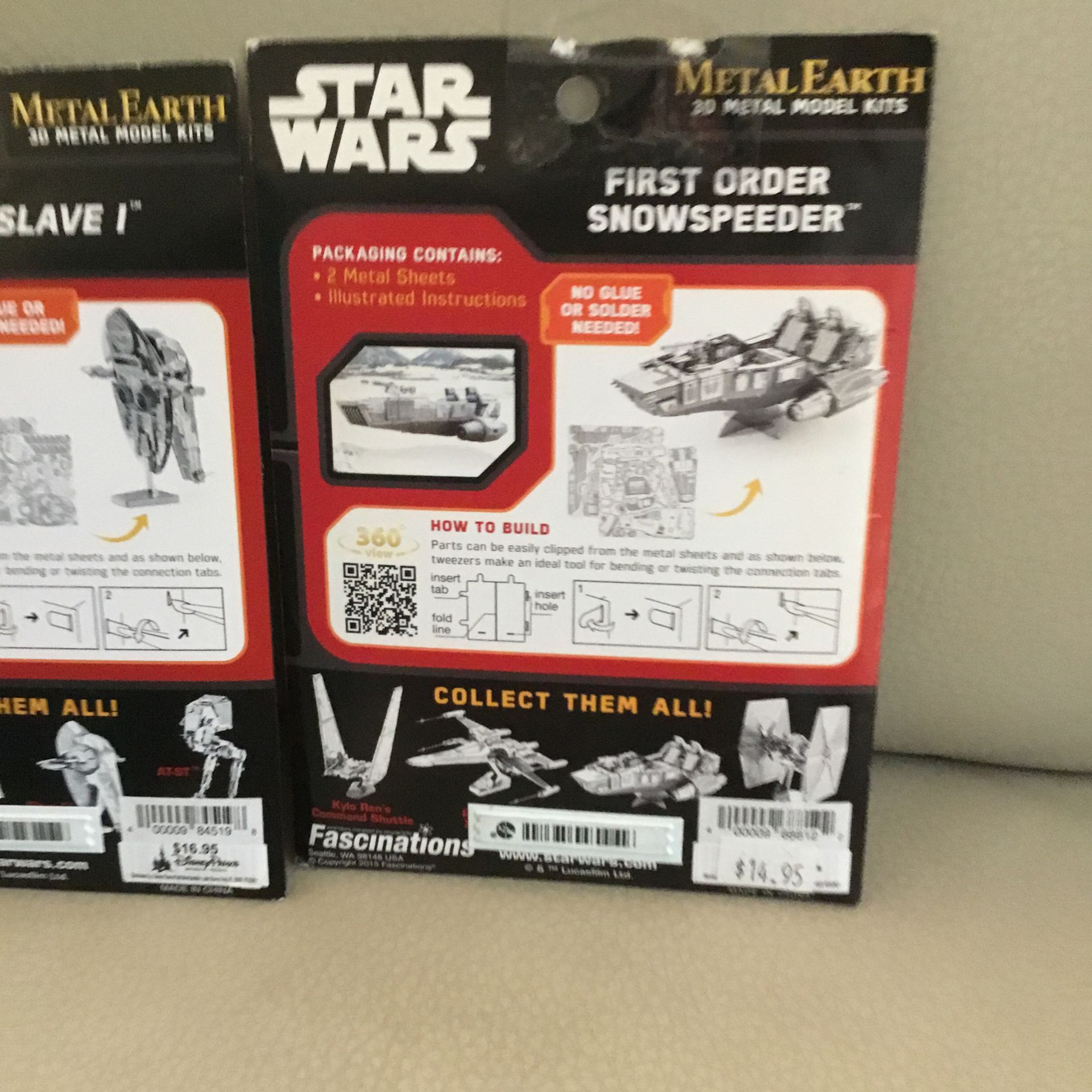 3 StarWars, Disneyland Parks,  3D Metal Earth Model Kits. Never Opened , Metal Sculptures Kit.
