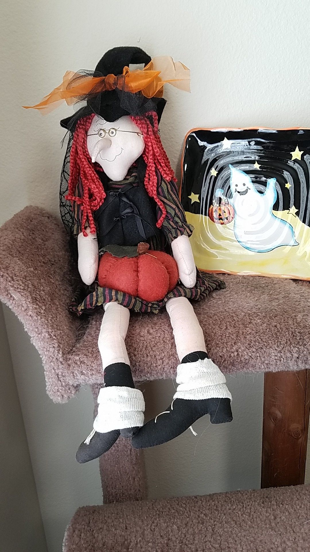 Witch and ceramic candy dish