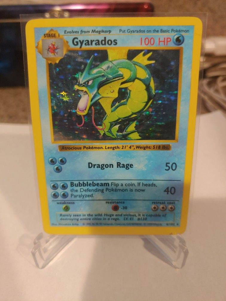 Pokemon Base Set Shadowless Gyarados Holo 6/102.