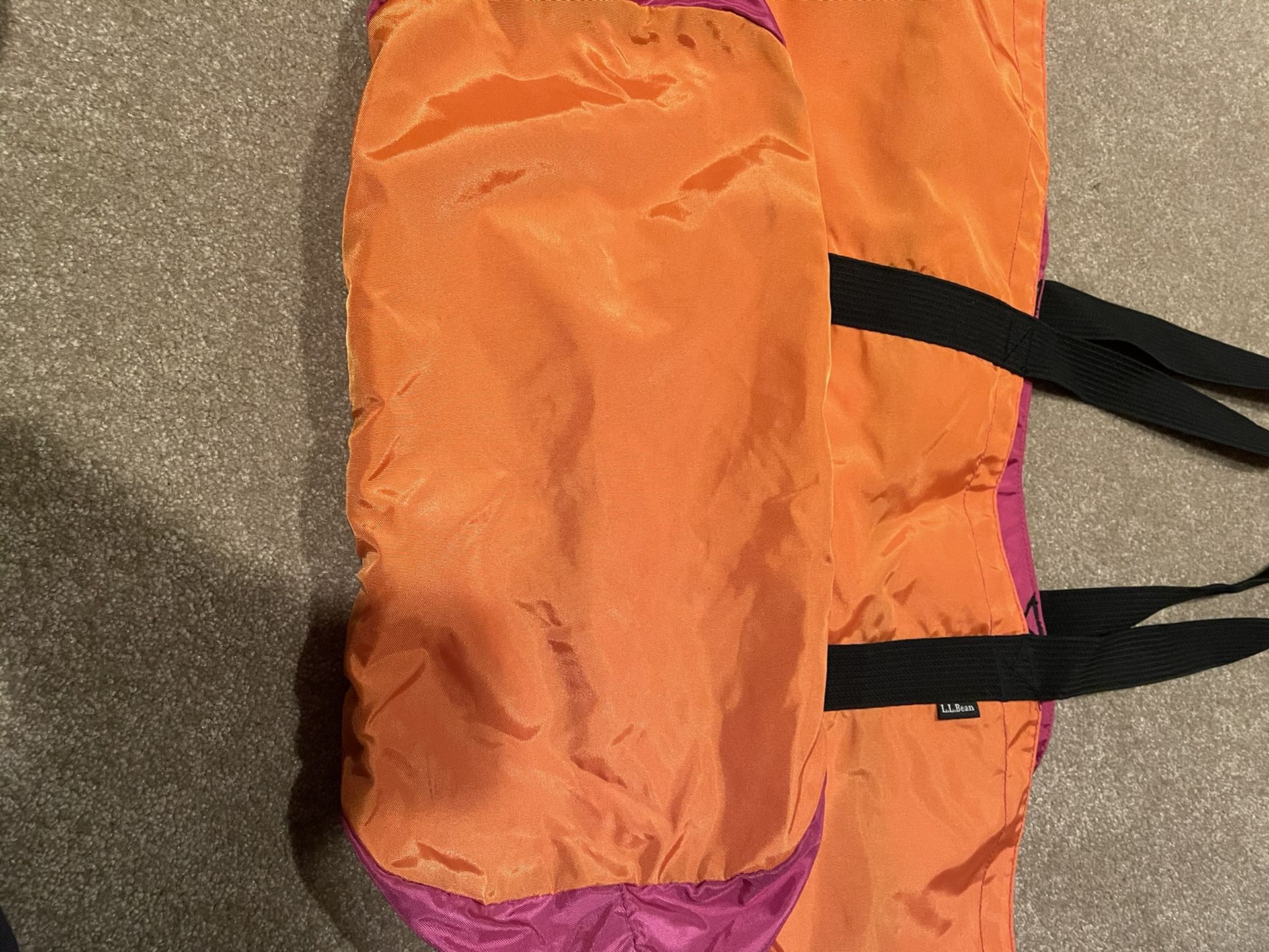 LL BEAN TOTE BAG ORNAGE AND PINK (large)