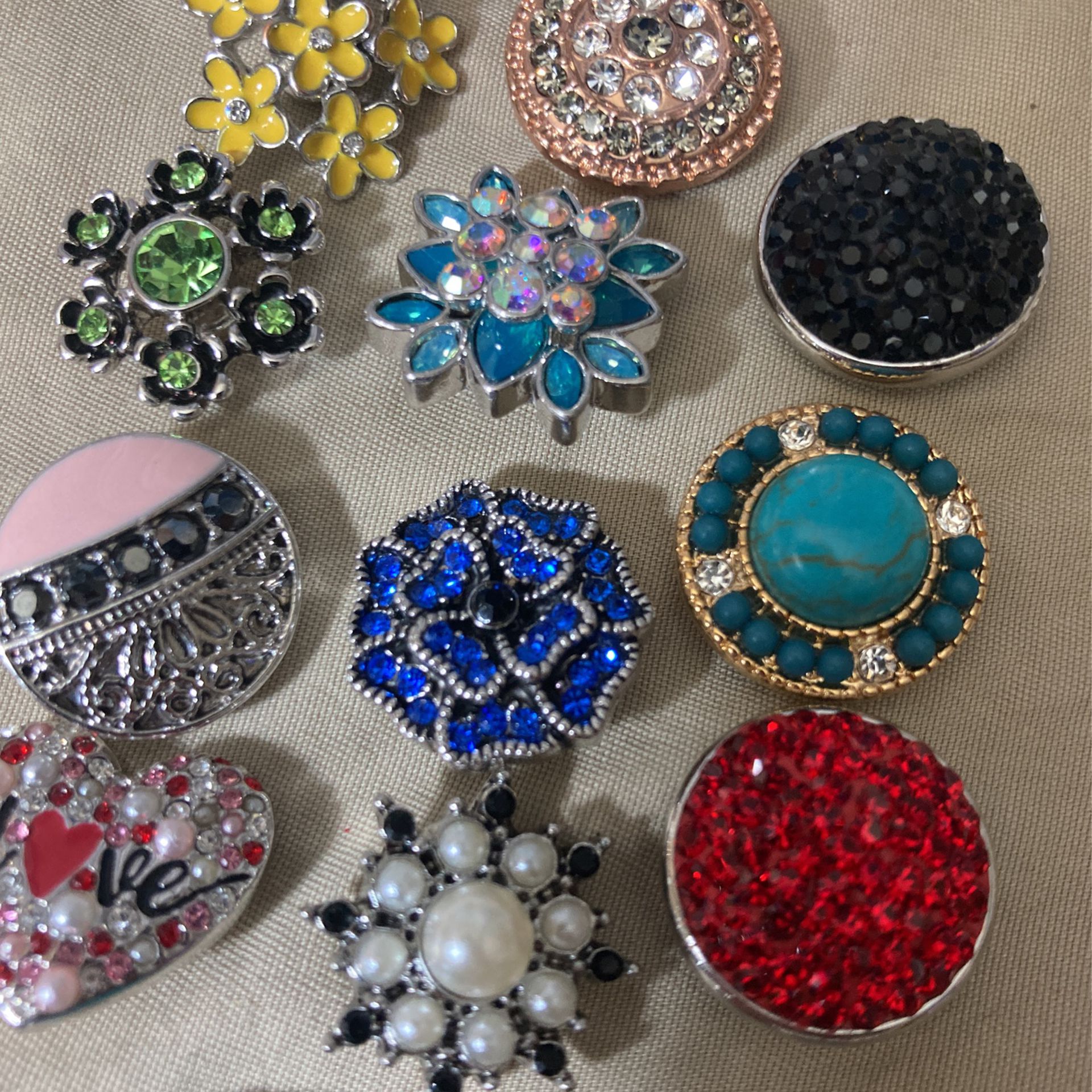 Rhinestones Button Jewelry Necklaces & Ring (20 PCs)
