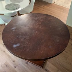Breakfast Round Wood Table 47.5 Inches Thumbnail