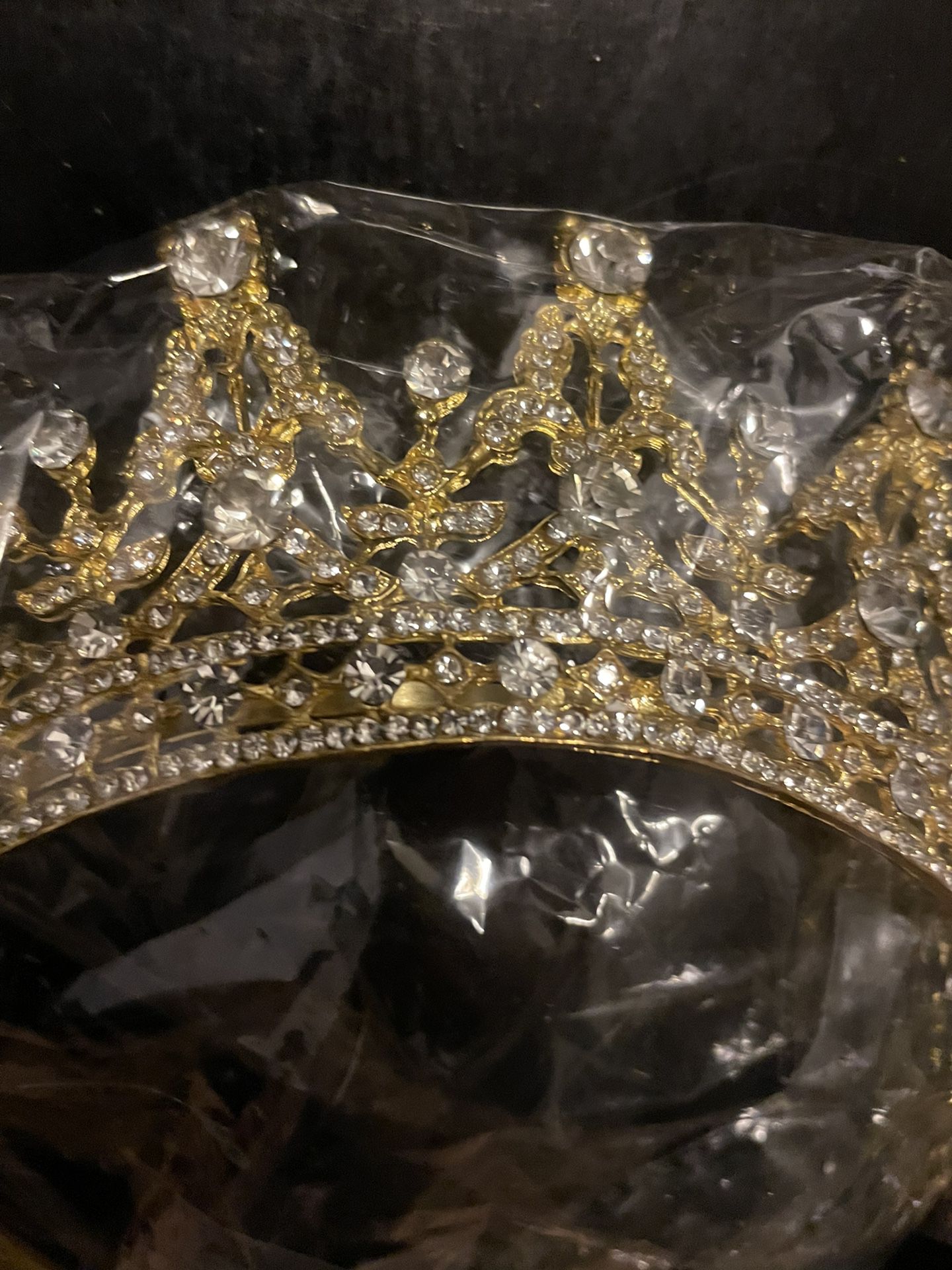 Gold Rhinestone tiara 