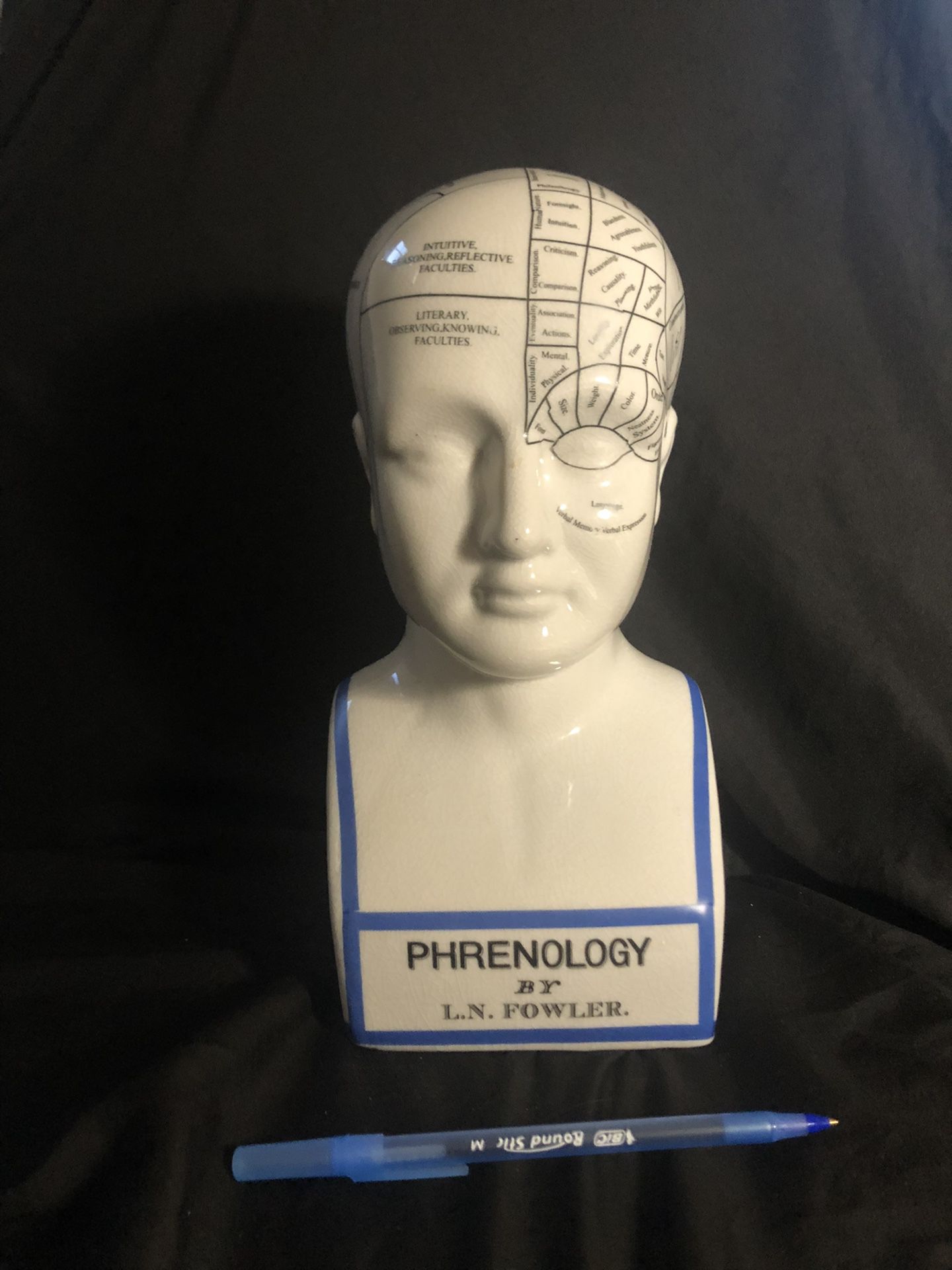 Phrenology Coin Bank Head Ceramic