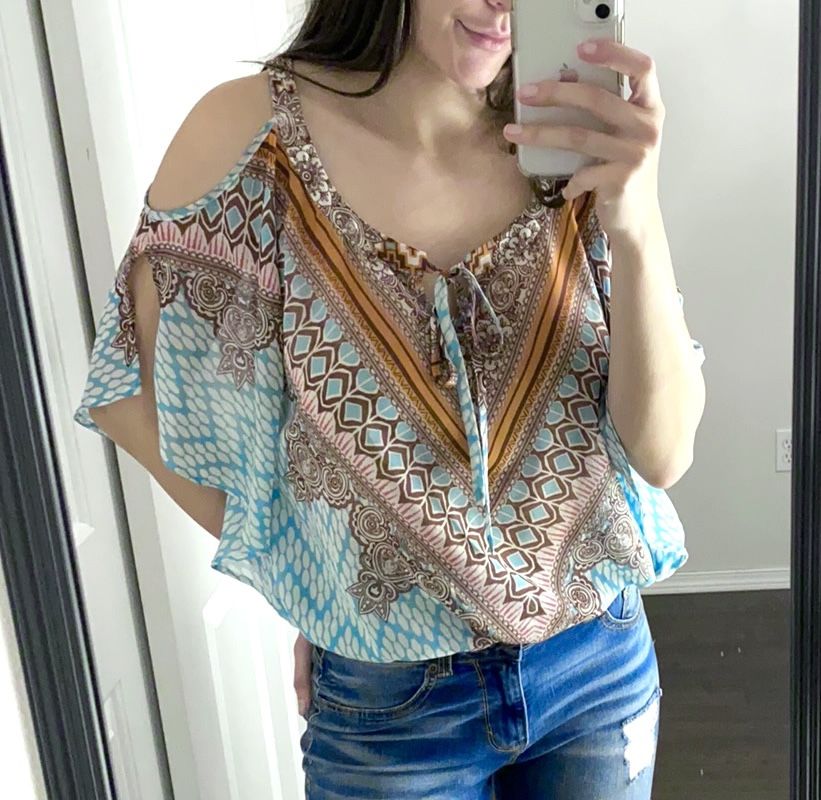 Cold Shoulder Blouse Women’s Large
