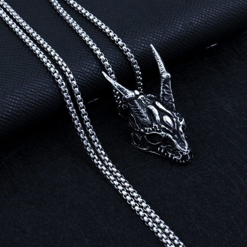 "Retro Horned Warcraft Monster Necklace, BL135