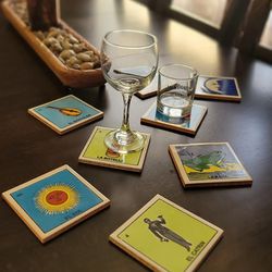 Mexican Loteria Tiles Handpainted  Thumbnail