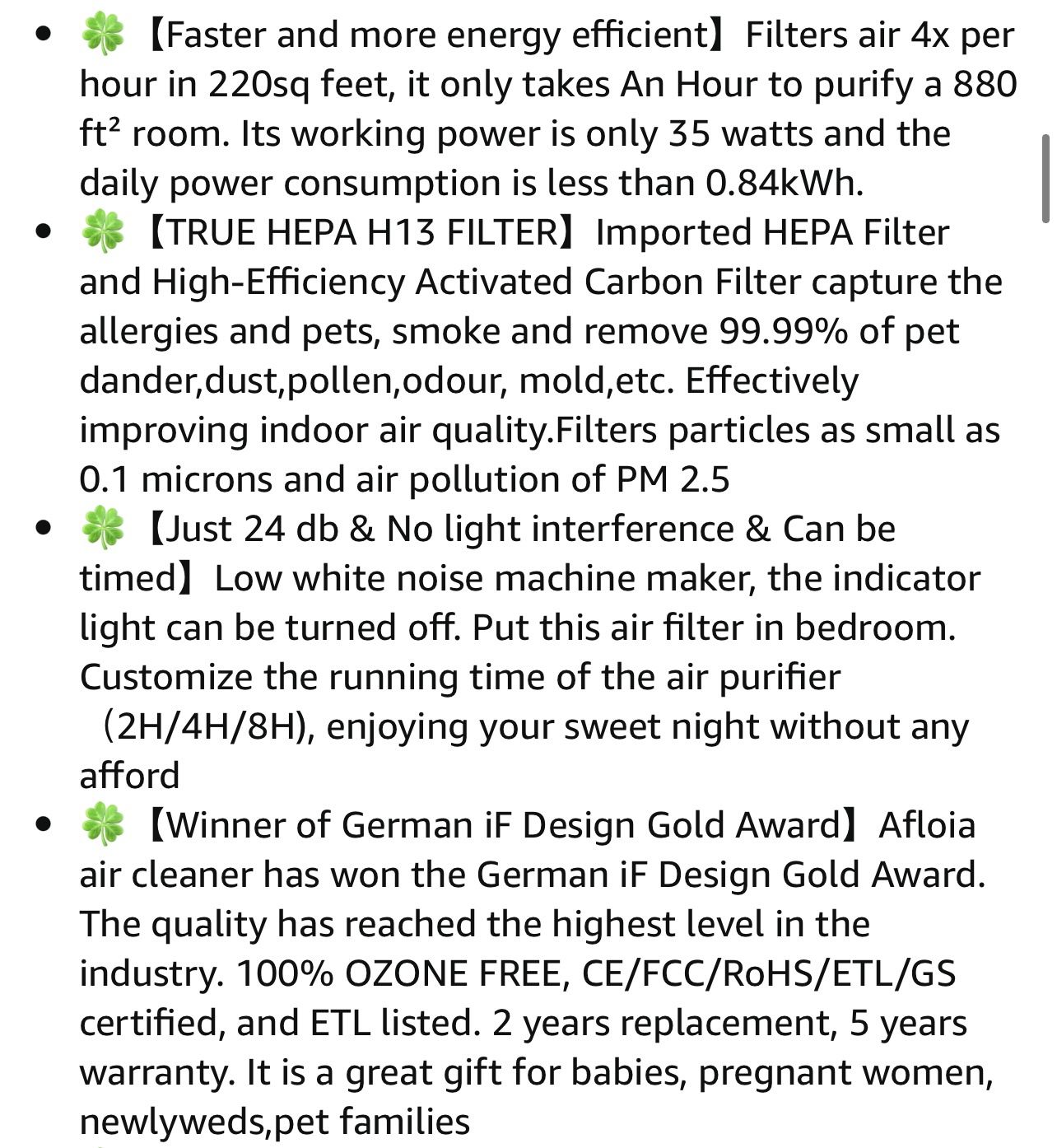 Air purifier covers up to 880 ft.² new