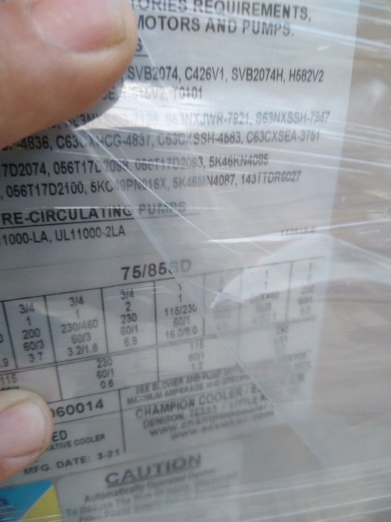 Swamp Cooler 7500/8500 CFM