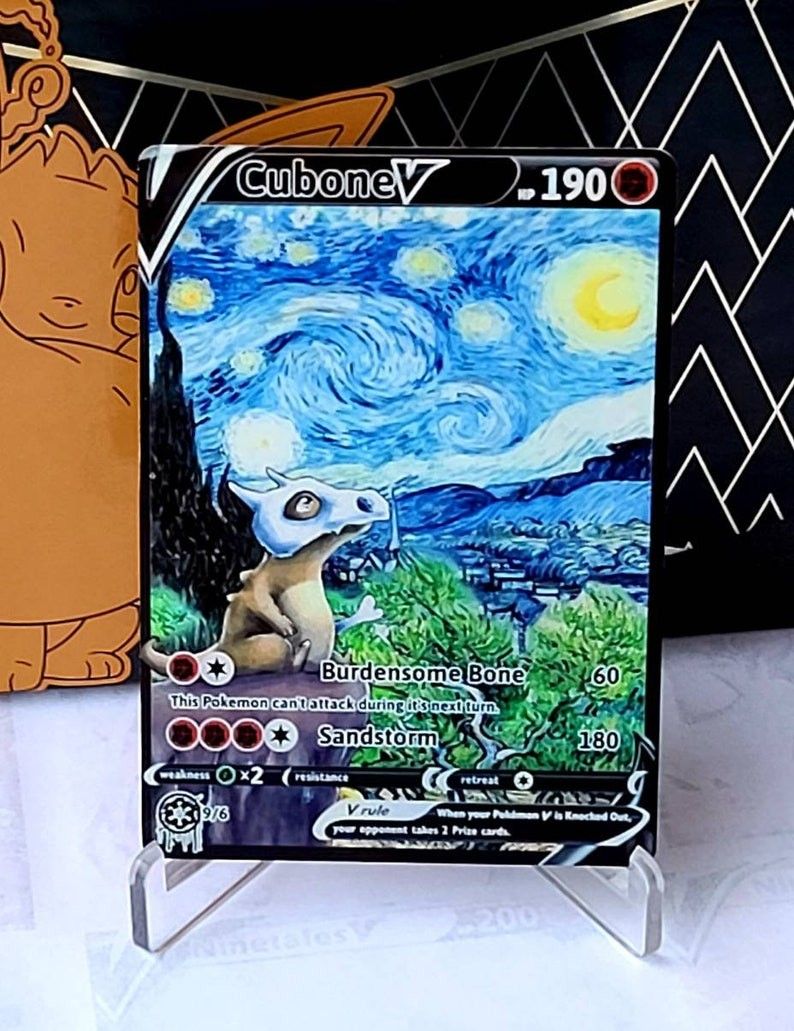 Custom Fan Made Orica Pokemon Card CUBONE V Full Art Holographic Starry  Night Waifu for Sale in Flushing, NY - OfferUp