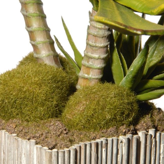 Artificial 11" Garden Accents Succulent Plant Bamboo Style Pot