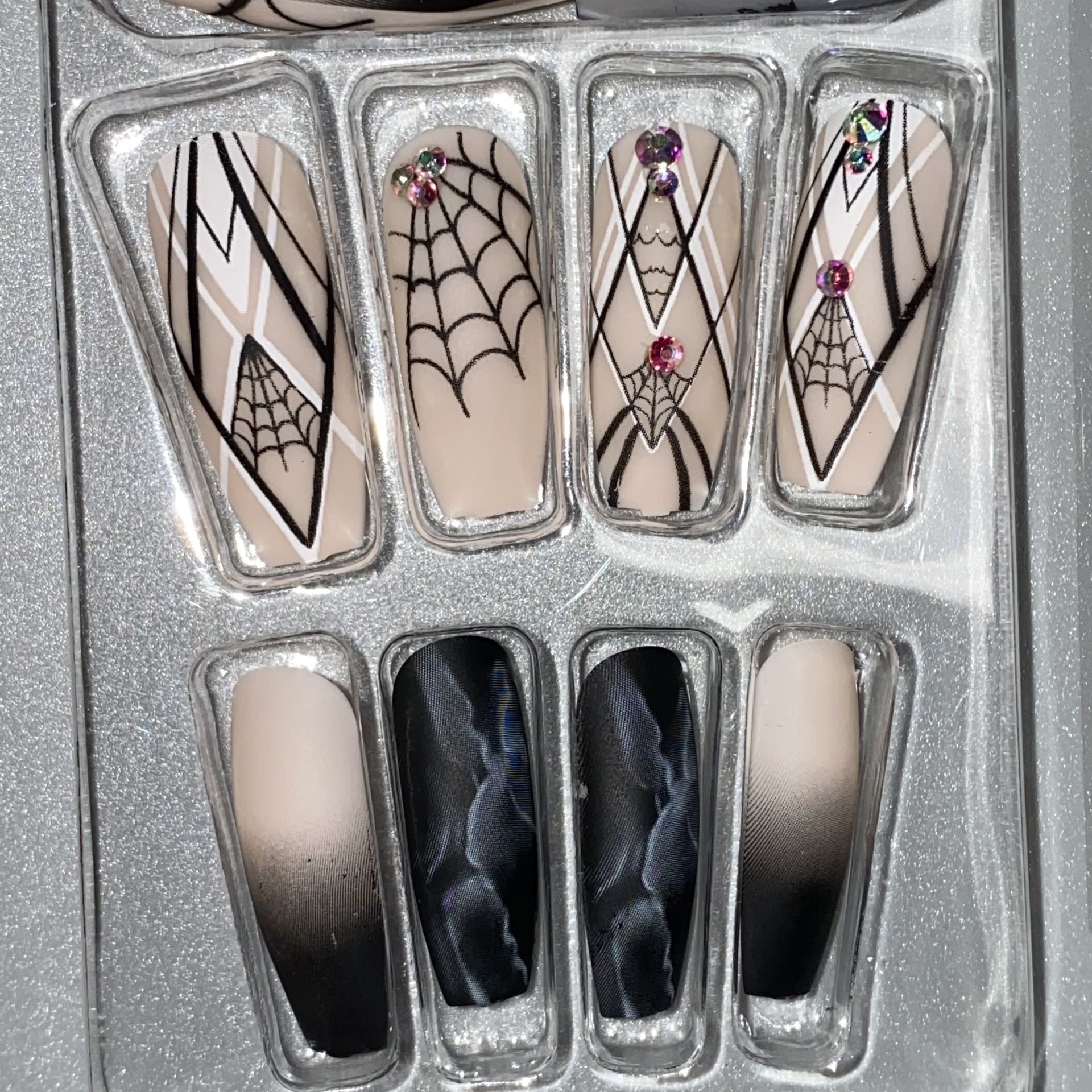 Halloween Press On Nail Tips Pretty - Free Nail Buffer