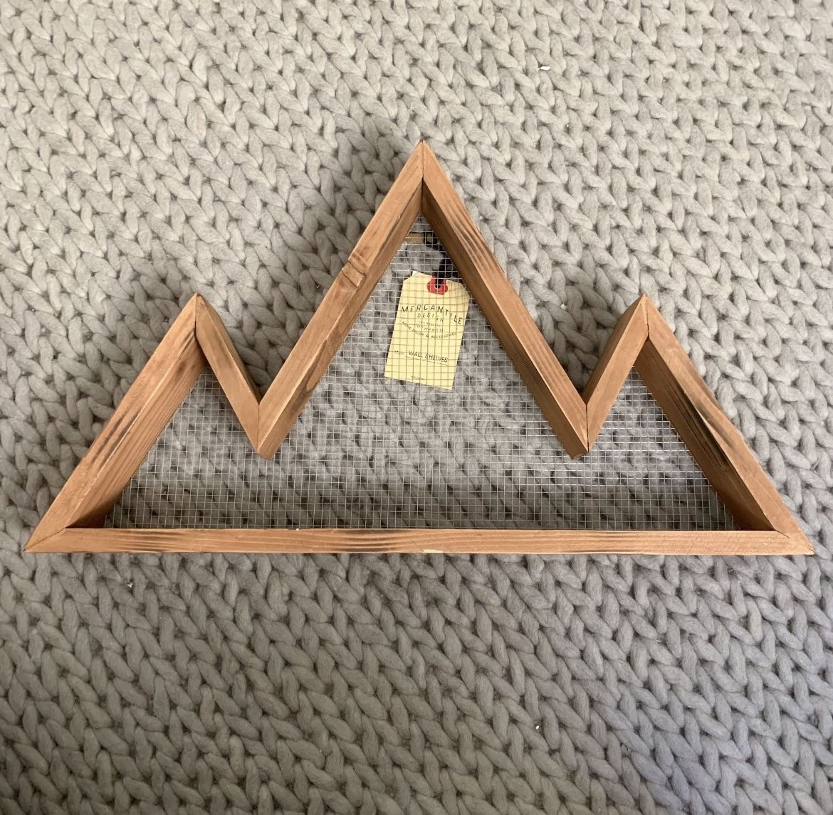Wooden wall mounted mountain shelf