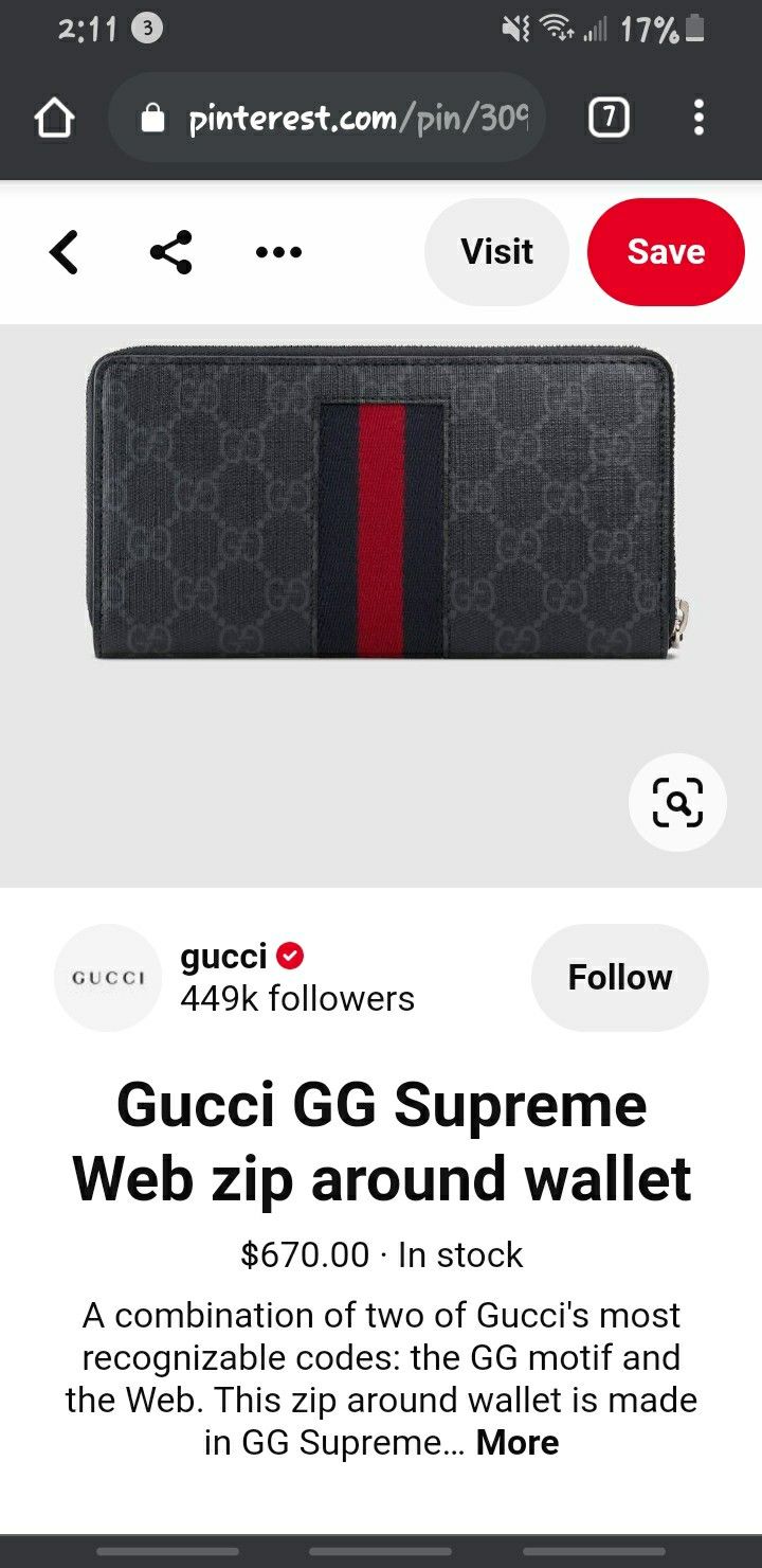 Gucci Supreme Wallet Black Green Red