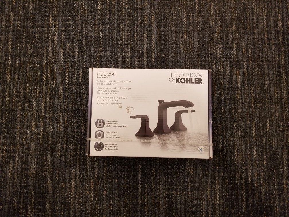 New Kohler Rubicon 8 in. Widespread 2-Handle Bathroom Faucet in Matte Black
