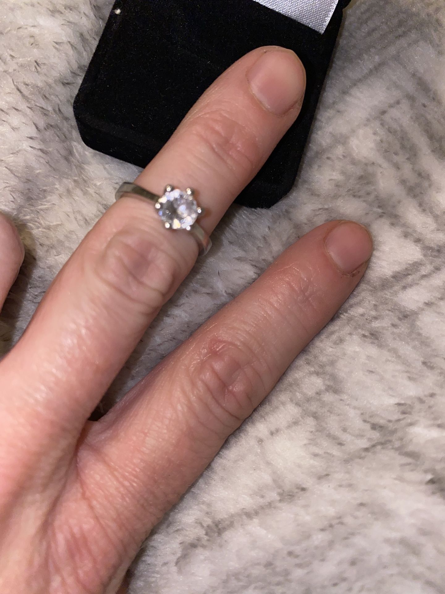 1.25 Ct Vvs1 Flawless Diamond Test Passed Moissiante Set In Sterling Silver Sz 7