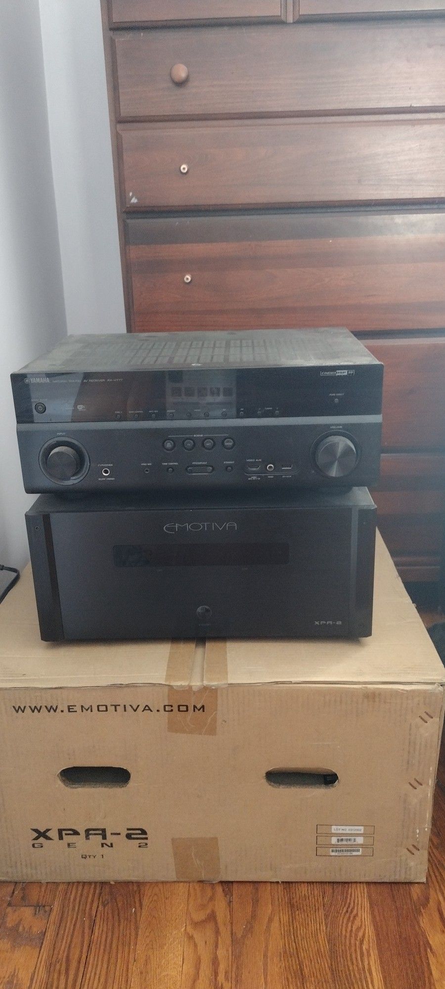 Yamaha Receiver And Emotiva XPA-2 Gen 2 Amp