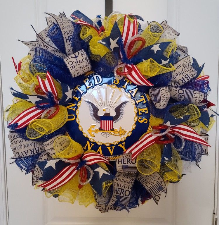 Front Door Wreath For US Navy