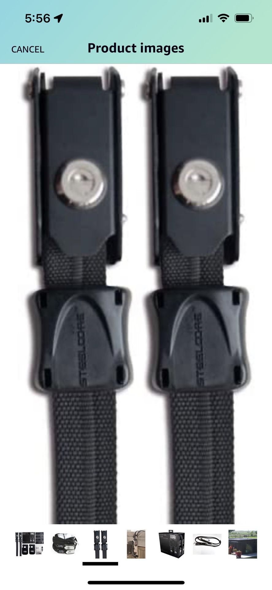 New Set Of 2 SteelCore Spa Hot Tub Security Straps (Black)