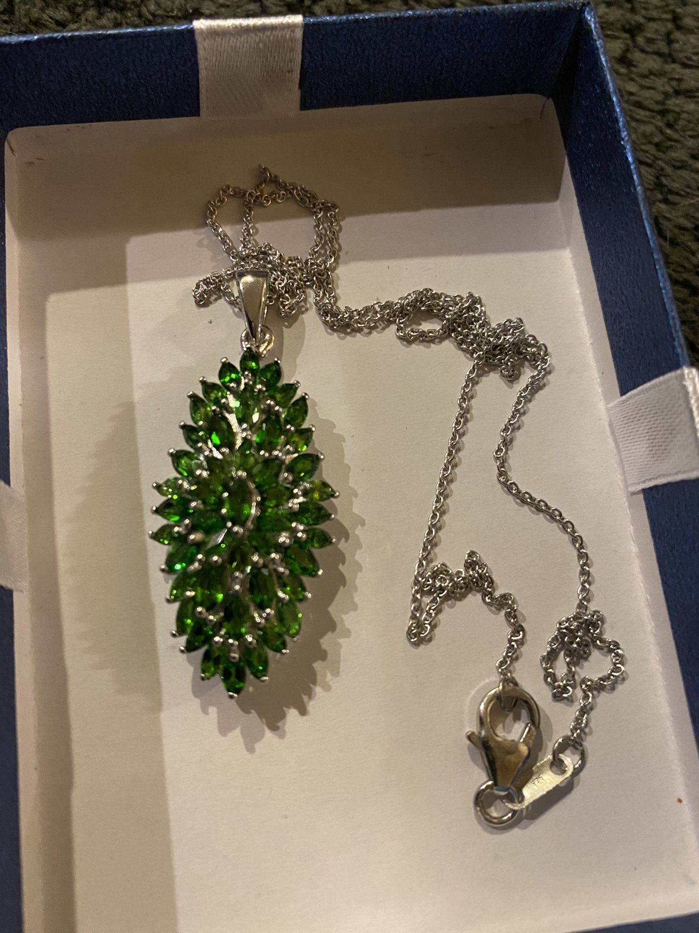 Russian Diopside Silver Necklace
