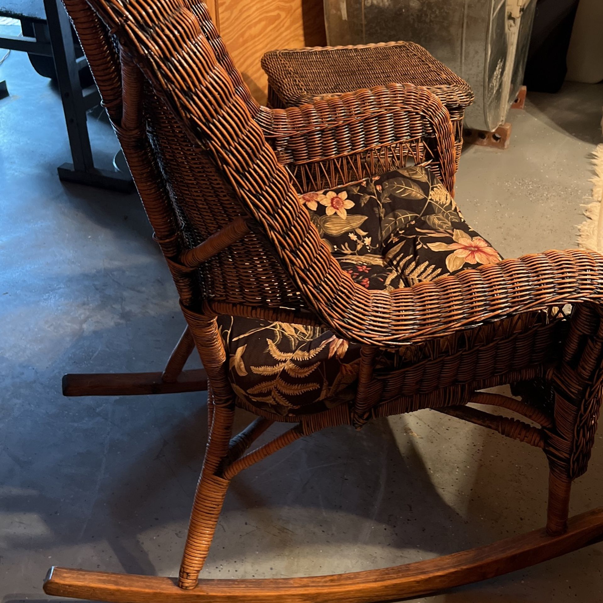 Wicker Rocking Chair & Matching Table