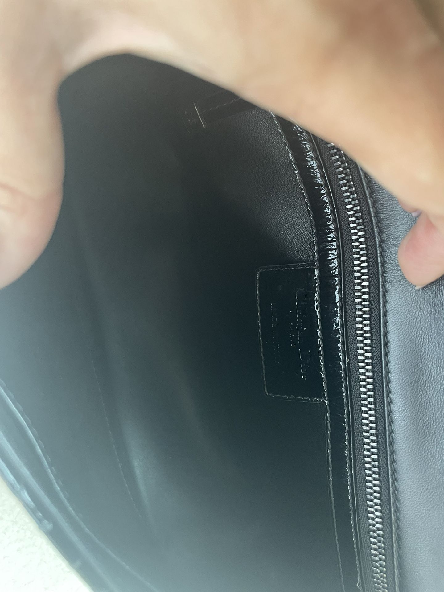 Christian Dior Crinkle Patent Lambskin Medium Caro Bag
