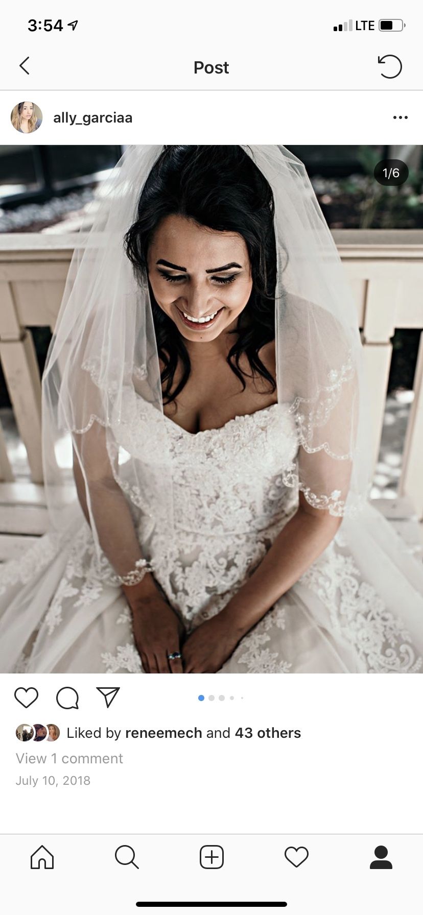 Beautiful David’s bridal wedding dress with veil